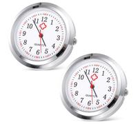 JOINPAYA 2pcs Quartz Pocket Watch Dials for Nurses with Glass Material and Silver Colour, and Intuitive Design, Convenient to Carry, for Manual DIY and Making Your Favourite Style