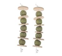 JOINPAYA 2Pcs Rabbit Molar Strings Natural Chew Grass Balls Teething for Pets Bunny Hamster Teeth Care Healthy Agility Fun Chewing Experience