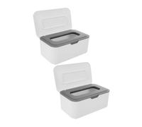 JOINPAYA 2pcs Refillable Wipe Dispenser Box Lid Gray Sealed Dustproof Wet Wipes Holder for Baby Portable Storage for Home and Travel