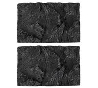 JOINPAYA 2pcs Reptile Tank Landscape Board Black Pu Material with Fine Workmanship and High Simulation for Terrarium Scene Decor, Lightweight Fish Tank Background