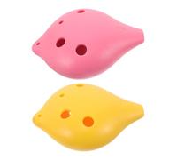 JOINPAYA 2pcs Resin Alto Ocarina Six-hole Wind Instrument for Beginners Lightweight and Musical Instrument for Student Practice and Music Learning in C Major Pink Yellow