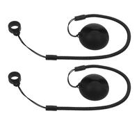 JOINPAYA 2pcs Retractable Pen Retractable Pen Leash with 25cm Elastic Tether Strap and 8mm Silicone Ring Holder for Tablets in Black