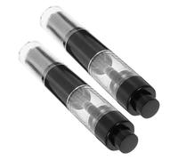 JOINPAYA 2pcs Retractable Pressed Powder Brush Set with Refillable Bottle, Travel Foundation and Concealer Blending Makeup Brushes with Black Fiber Bristles for On-the-go Facial Powder