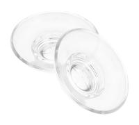 JOINPAYA 2pcs Round Glass Soap Holder, Clear Transparent Soap Dish with Elegant Design for Small Trinkets and Jewelry, Ideal for Bathroom and Kitchen Sink