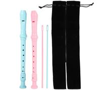 JOINPAYA 2pcs Set German Style 8-hole Soprano Recorders Flutophone for Boys and Girls, High Pitch Swan Clarinet Wind Instruments Beginner Children's Musical Toys in Pink and Blue