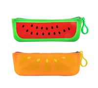 JOINPAYA 2pcs Silicone Pencil Pouch Set for Students with Large Capacity and Zipper Design, Pen Storage Bag for Stationery and Erasers, for School and Study Organizing