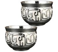 JOINPAYA 2pcs Silver Alloy Metal Wine Cups for Couples, Stable and Sturdy with Unique Texture, for Wine Gathering and Tasting, Light Luxury Style with Elegance and Sophistication
