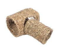 JOINPAYA 2pcs Small Natural Straw Hamster Tunnel Hideout for Hamsters Gerbils Mice Small Pets Safe Play and Rest Tunnel