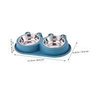 JOINPAYA 2PCS Small Stainless Steel Dog and Cat Food Bowls Non-Slip Anti-Ant Base, Leak-Proof Raised Pet Feeding Bowls for Puppies and Rabbits, and Grey