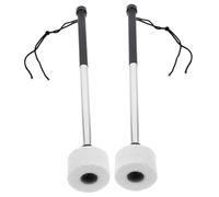 JOINPAYA 2pcs Stainless Steel Drum Hammers Performance Drumsticks Felt Heads Comfortable Handles Essential Drum Accessories