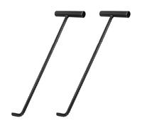 JOINPAYA 2pcs Stainless Steel Manhole Cover Hooks with T-shaped Handle, Fire Protection and Sturdy Design, Practical Manhole Cover Lifters for Drain and Roller Shutter Door Use