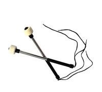 JOINPAYA 2pcs Stainless Steel Snare Drum Mallets Wool Felt End, Comfortable Feel Replacement Accessory, Gift for Friends Learning Or Skilled at Drums, Black Colour