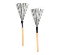 JOINPAYA 2pcs Steel Wire Drum Brushes Wooden Handles for Jazz Drumming Drum Accessories for Beginners and Youth Bands Great Spring Back Effect for Enhanced Performance