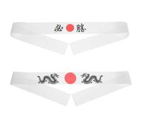JOINPAYA 2pcs Traditional Japanese Hachimaki Headband Set Ninja Karate Chef Bandana for Cooking Kitchen and Sports