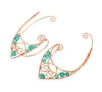 JOINPAYA 2pcs Vintage Fairy Elf Ear Non-Piercing Clip-On Metal Ear Bone Clips Boho Wrap Earrings for and Daily Wear