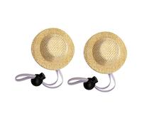 JOINPAYA 2Pcs Wear Resistant Pet Hats for Dogs and Cats Multi Functional Decorative Summer Farmer Hats with Elastic Band for Stylish Pet Outfits and Parties