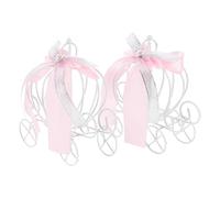 JOINPAYA 2pcs Wedding Candy Boxes Carriage Shape Box Hollow out Pumpkin Wedding Storage Case Candy Storage Organizer of Sweets