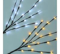 JOINPAYA 2pcs Willow Twig Tree Branches Lamp With Lights - Christmas Decoration DIY Branches Lamp Vase - Pure White and Warm White