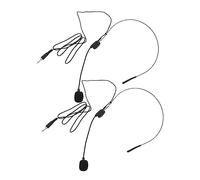 JOINPAYA 2pcs Wired Headset Microphone 3.5mm Plug, Portable Noise Reduction Microphone for Live Streaming, Interview, Recording, Suitable for Speakers and Broadcasters, Black