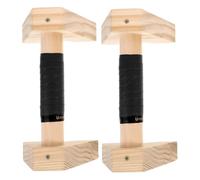 JOINPAYA 2pcs Wooden Bars Exercise Handles for Floor Workouts Sturdy Construction for Men and Women for Calisthenics and Handstand Training Compact Home Gym Equipment
