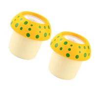 JOINPAYA 2pcs Wooden Mushroom Kaleidoscope Educational, Yellow Geometric Shape with Smooth Polished Surface, Inspire Curiosity and Develop Imagination, Interactive Birthday Random Color