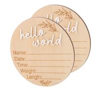 JOINPAYA 2pcs Wooden Name Sign Shaped Birth Announcement Plaque Natural Nursery Decor for Newborn Photography Safe Sturdy Keepsake