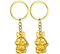 JOINPAYA 2pcs Zodiac Rabbit Keychain Bunny Keychain Creative Lovely Metal Decorative Desktop Ornament Stylish Accessories for Car Use