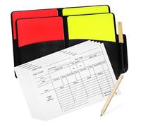JOINPAYA 2Set Professional Soccer Referee Cards with Score Pencil Durable Card Kit for Football Volleyball Refereeing