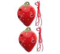 JOINPAYA 2sets Ceramic Ocarina for Boys and Girls Strawberry Shape Beginner Musical Instrument Unusual Recorder Toy for Boys Girls Portable Wind Instrument