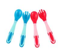 JOINPAYA 2sets Changing Utensils Boy Girl Spoon Fork Training Tableware for Easy Eating Practice Lightweight for Weaning
