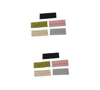 JOINPAYA 2sets Elastic Sports Headband Set for Face Washing Makeup Versatile Yoga Hairbands Colors Green Gray Pink Black Beige Sweat Absorbing Comfortable Breathable for Daily Use 5pcs*2