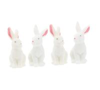 JOINPAYA 2sets Rabbit Model Decor Cute Bonsai Ornament for Micro Landscape DIY Adorable White Resin Figurines for Home Scenery and Party Photo Props 2pcs*2