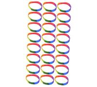 JOINPAYA 2sets Rainbow Pride Silicone Wristbands Charms for Lgbtq Celebrations Parties Events Lightweight Durable Bracelets for 12pcs*2