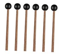 JOINPAYA 3 Pairs Ethereal Drum Drumsticks Rubber-Headed Wenge Mallets for Percussion Instruments Black, Reusable Tongue Drum Supplies