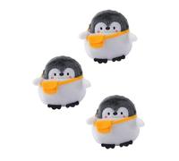 JOINPAYA 3 Pcs Cartoon Penguin Coin Purses Set, Small Multi-Functional Cash and Cosmetic Storage Bags for Business Trip, Cute Grey and White Zippered Pouches for Women
