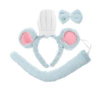 JOINPAYA 3 Pcs Mouse Costume Set: Rat Chef Hat Ears Headband,Tail and Bow Tie for Kids 6-18, Halloween Birthday Christmas Cosplay Dress Up Plush Stuffed Animal Cosplay Accessory Set