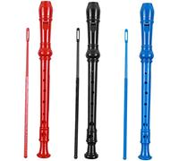 JOINPAYA 3 Pieces Abs Plastic 8-hole Clarinet Recorder Set for Boys and Girls Students, Includes Red Black Blue, Soprano Wind Instrument Suitable for Beginner Music Practice and Classroom