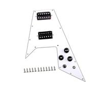 JOINPAYA 3 Ply Electric Guitar Scratch Plate Set for GPV01 Style Guitar White Replacement Part
