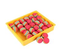 JOINPAYA 30 Pcs Rainbow Colored Elastic Practice Balls for Indoor Outdoor Training Soft Sponge Golf Training Balls Red Lightweight and Flexible for Safe Use
