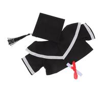 JOINPAYA 30Cm Plush Bear Graduation Outfit Set with White Collar Black Tassel Cap and Certificate Stuffed Animal Graduation Supply for