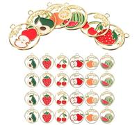 JOINPAYA 30pcs DIY Alloy Fruit Pendant Charms Set 22x25mm - Strawberry, Orange, Avocado, Watermelon, Cherry Small Metal Charms for Jewelry and Earring Making