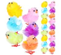 Joinpaya 36 Pcs Easter Chicks Decorations, 4cm Mini Chenille Chicks Multi-Colored Fluffy Spring for Easter Bonnet Decor, Arts and Crafts, Basket Fillers and Party Favors, Assorted Color
