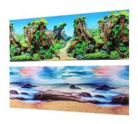 JOINPAYA 3d Double-sided Fish Tank Background Paper Thickened Aquarium Backdrop Sticker Removable Household Aquarium Decor 50x122cm