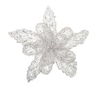 JOINPAYA 3D Silver Sequin Lace Applique Large Beaded Floral Sew-on Patch Embroidered Layered Wedding Dress Craft Decoration for DIY Sewing and Party Costume