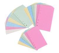 JOINPAYA 3pcs A5 and A6 Six-hole Binder Refill Paper Set with Colored Lined and Blank Sheets, Smooth Punched Notebook Replacement Refills for Refillable Organizers and Planners in Office