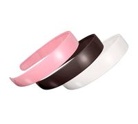 JOINPAYA 3pcs Assorted Wide Plastic Headbands Teeth for Secure Fit Solid Hair Bands for Women and Girls for Everyday Use and Hairstyling Random Color