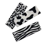 JOINPAYA 3pcs Black and White Zebra Print Stretch Headwrap Elastic Headband Wide Knitted Hairband for Women Workout Makeup Face Washing Hair Accessory