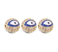 JOINPAYA 3pcs Blue Evil Eye Beads Diy Jewelry Charm Connectors Alloy Spacer Beads for Handmade Bracelet Necklace Craft Making