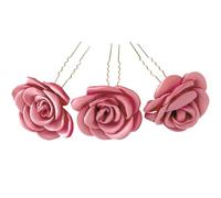 JOINPAYA 3pcs Bridal Hair Piece Vintage Rose Flower Hair Pin Alloy Silk Fabric Sturdy Excellent Workmanship Women Wedding Banquet Accessories