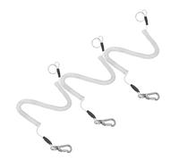 JOINPAYA 3pcs Elastic Rope Keychain Spiral Spring Keychain Anti-lost Stretch Lanyard Metal Stretch Metal Lobster Clasp Safety Cord Steel Wire Transparent